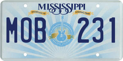 MS license plate MOB231