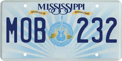 MS license plate MOB232