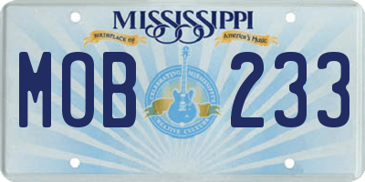MS license plate MOB233
