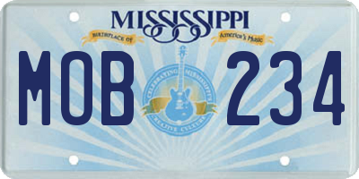 MS license plate MOB234