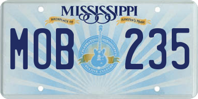 MS license plate MOB235