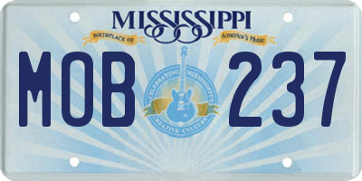 MS license plate MOB237