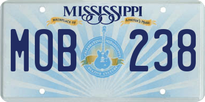 MS license plate MOB238