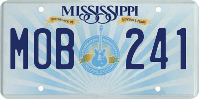 MS license plate MOB241