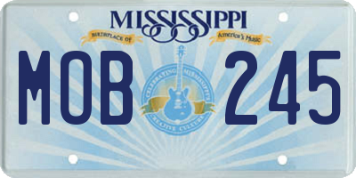 MS license plate MOB245