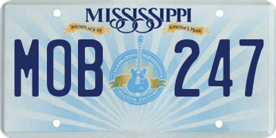 MS license plate MOB247