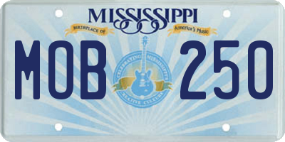 MS license plate MOB250