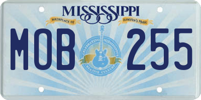 MS license plate MOB255