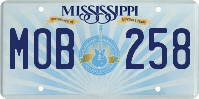 MS license plate MOB258