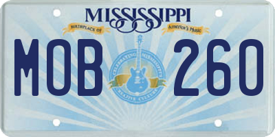 MS license plate MOB260