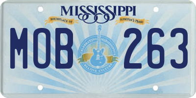 MS license plate MOB263