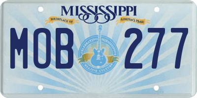 MS license plate MOB277