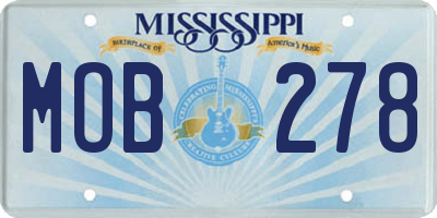 MS license plate MOB278