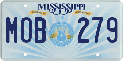 MS license plate MOB279