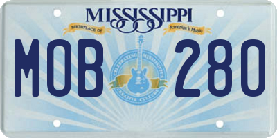 MS license plate MOB280