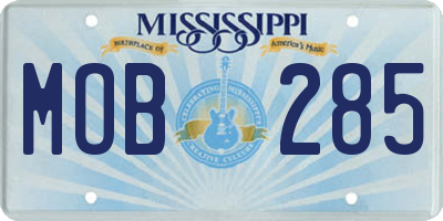 MS license plate MOB285
