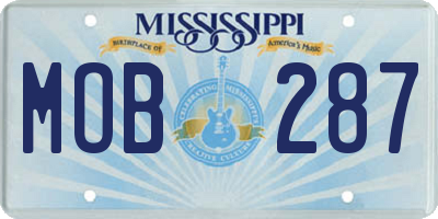 MS license plate MOB287