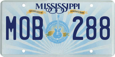 MS license plate MOB288