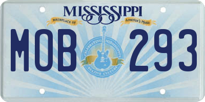 MS license plate MOB293