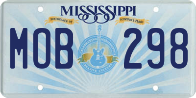 MS license plate MOB298