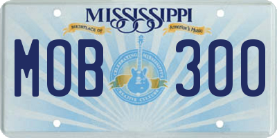 MS license plate MOB300