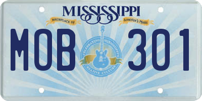 MS license plate MOB301