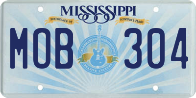 MS license plate MOB304