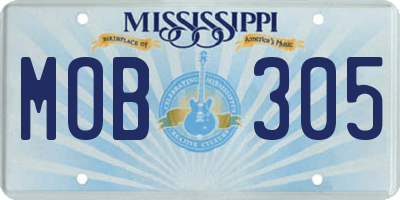 MS license plate MOB305