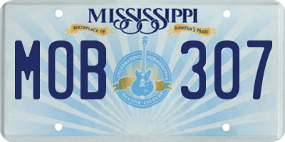 MS license plate MOB307