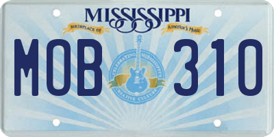 MS license plate MOB310