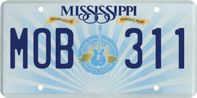 MS license plate MOB311