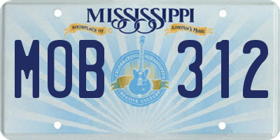 MS license plate MOB312