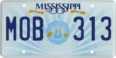 MS license plate MOB313