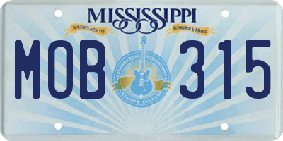 MS license plate MOB315