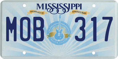 MS license plate MOB317