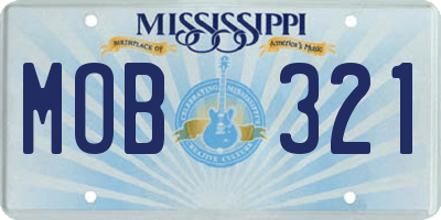 MS license plate MOB321