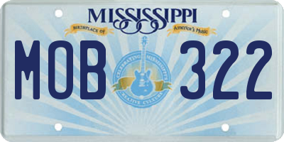 MS license plate MOB322