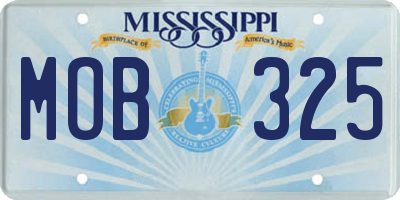 MS license plate MOB325