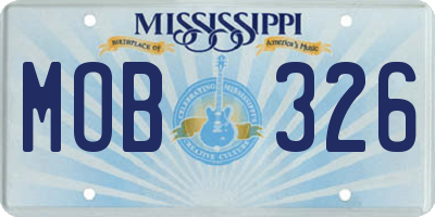 MS license plate MOB326