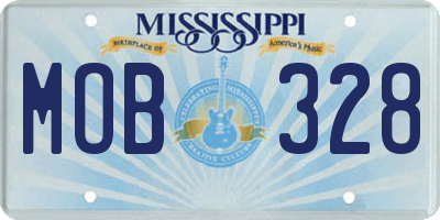 MS license plate MOB328