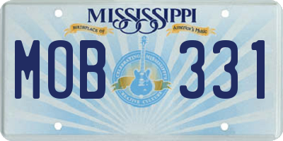 MS license plate MOB331