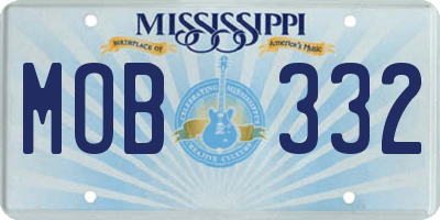 MS license plate MOB332