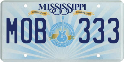 MS license plate MOB333