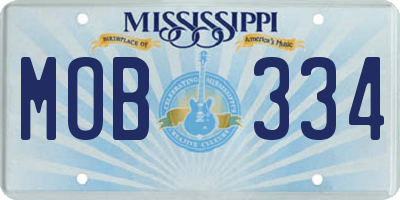 MS license plate MOB334