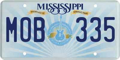 MS license plate MOB335