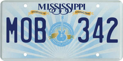 MS license plate MOB342
