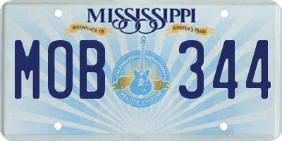 MS license plate MOB344
