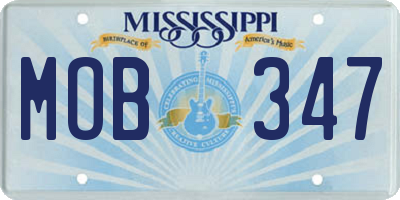 MS license plate MOB347