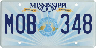 MS license plate MOB348