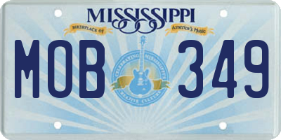 MS license plate MOB349